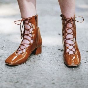 Miista London Lace Up Bootie Size 37